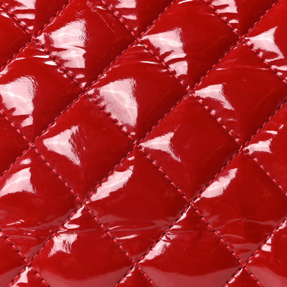Chanel Patent Quilted Large Just Mademoiselle Bowling Bag Red 14 of 19