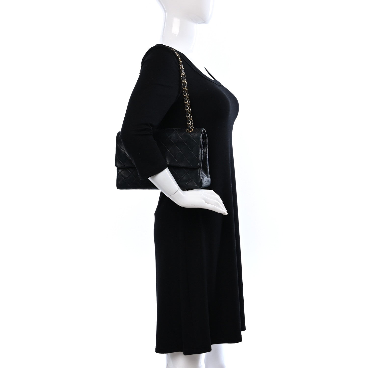 Chanel Lambskin Quilted Medium Double Flap Black 2 of 11