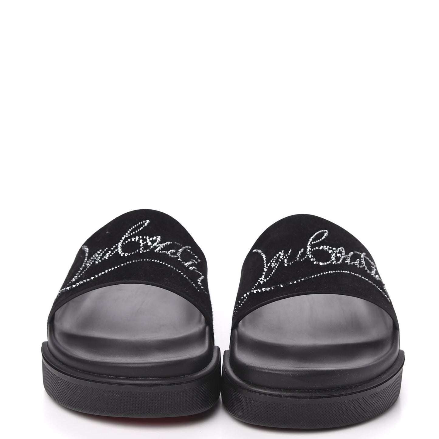 Suede Crystal Womens Dear Pool Platform Slide Sandals 43 Black