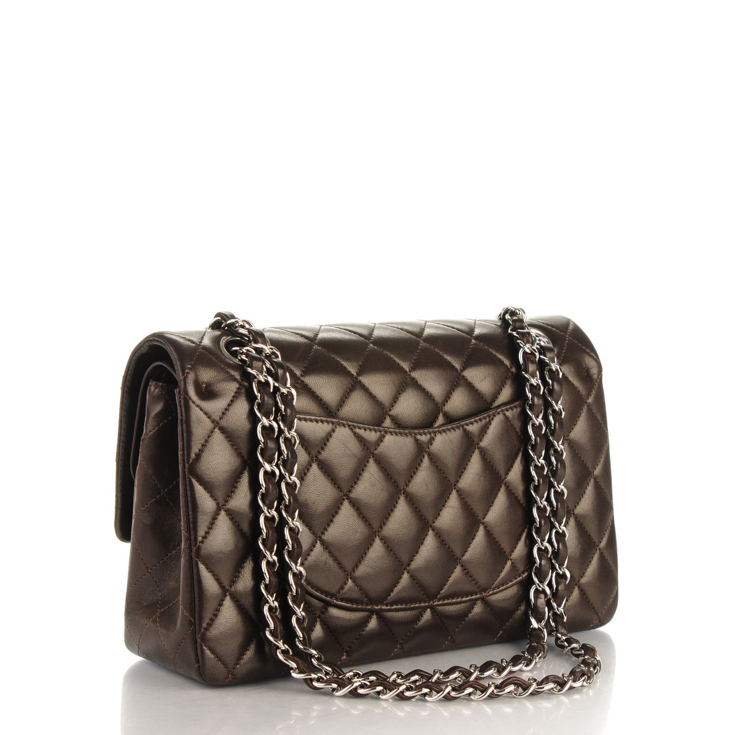 Chanel Lambskin Quilted Medium Double Flap Dark Brown 3 of 8