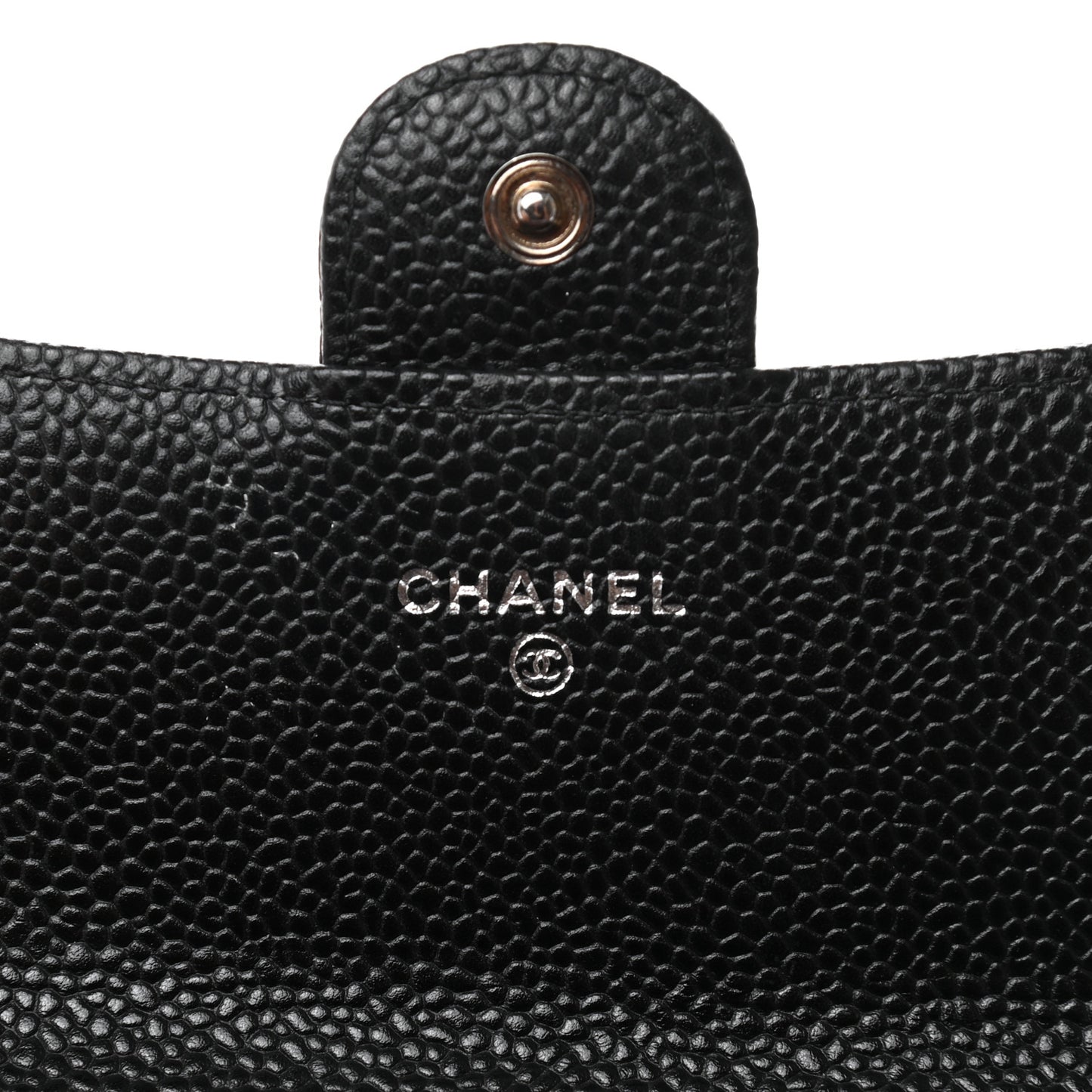 Caviar Quilted Large Gusset Flap Wallet Black