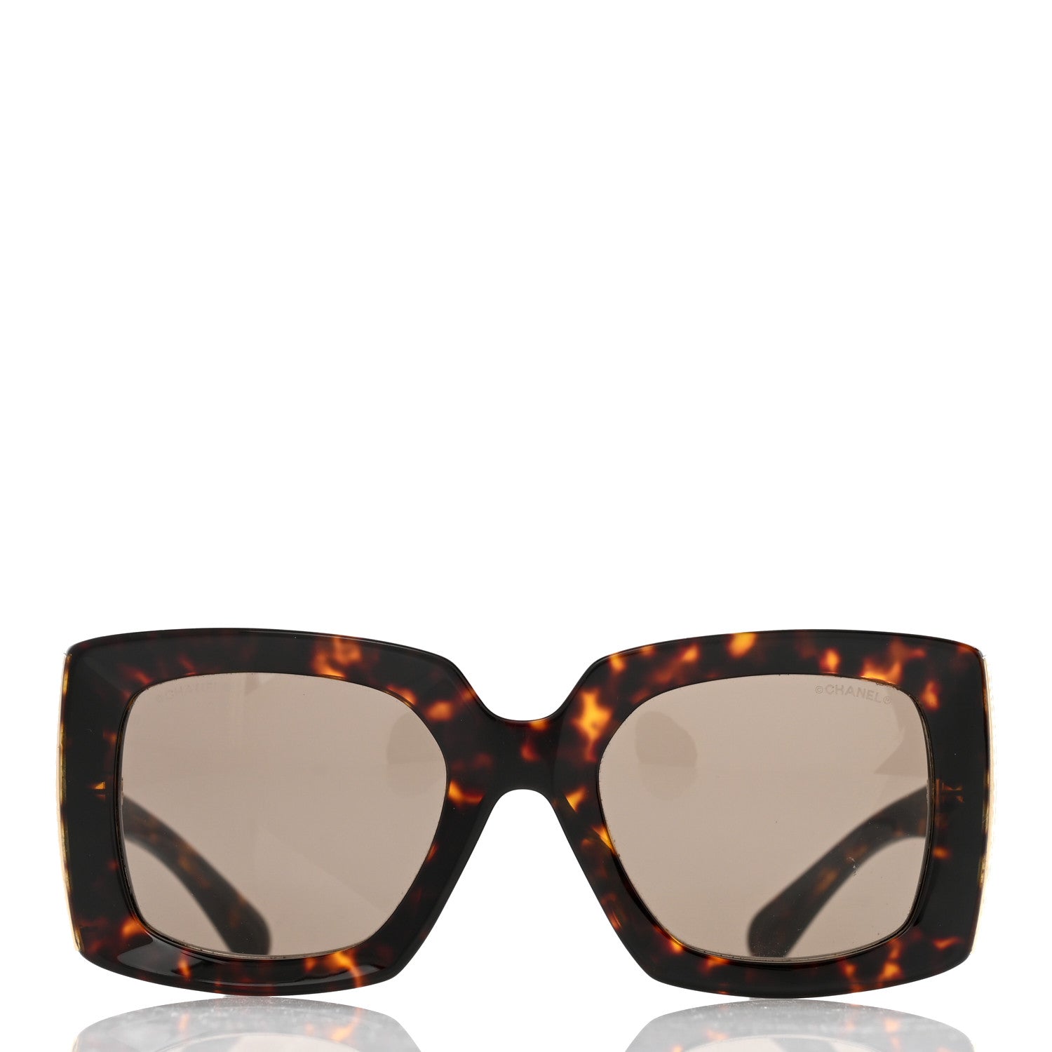Chanel Acetate Rectangle Sunglasses 5435-A Tortoise 2 of 7