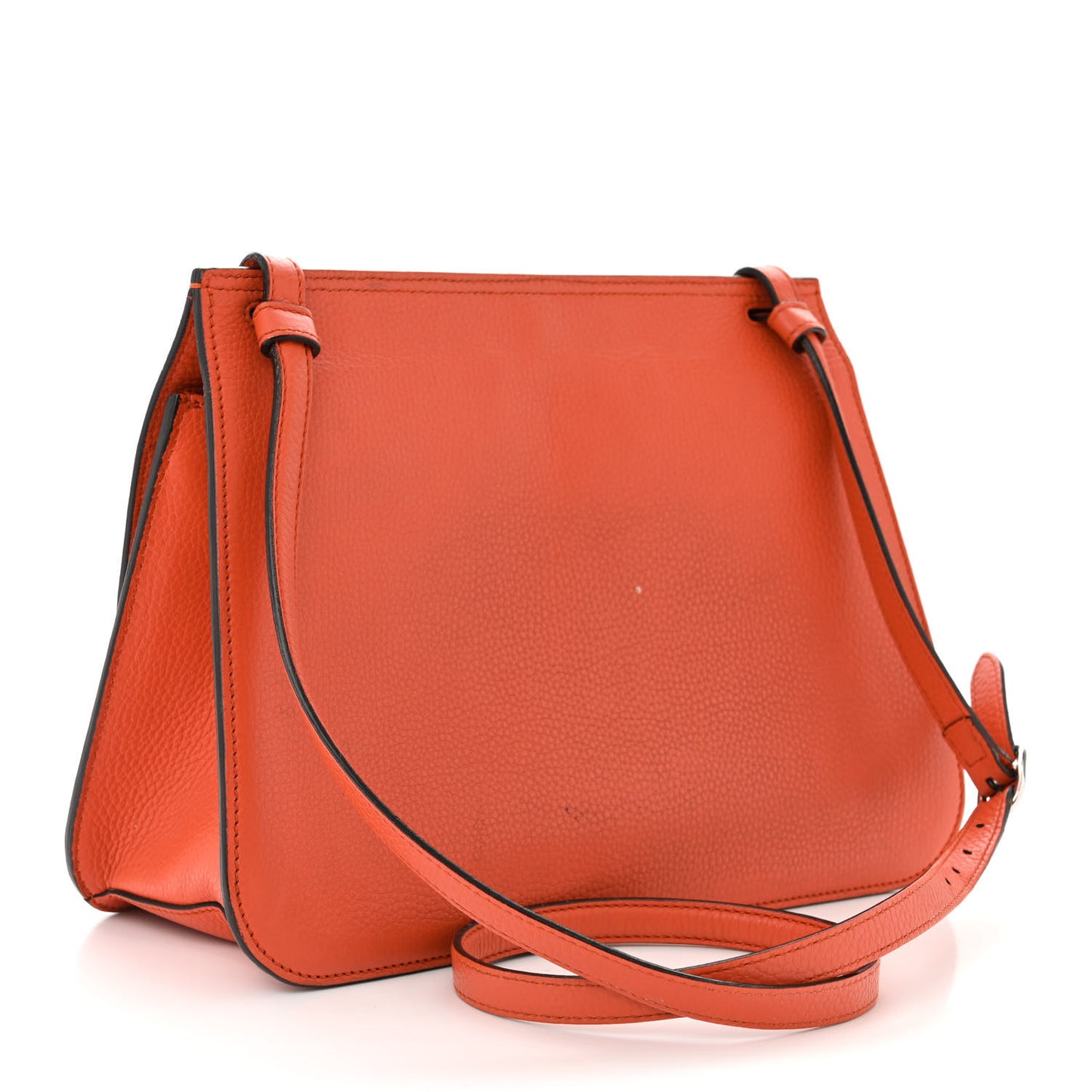 Cellarius Calfskin Medium Bamboo Daily Flap Shoulder Bag New Dark Orange