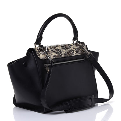 Celine Watersnake Calfskin Small Trapeze Black 2 of 4