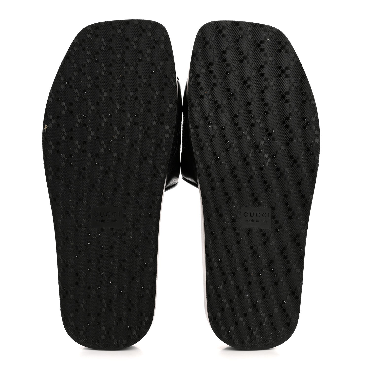 Gucci Nappa GG Matelasse Flat Slide Sandals 37.5 Black 6 of 10