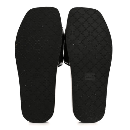 Gucci Nappa GG Matelasse Flat Slide Sandals 37.5 Black 6 of 10
