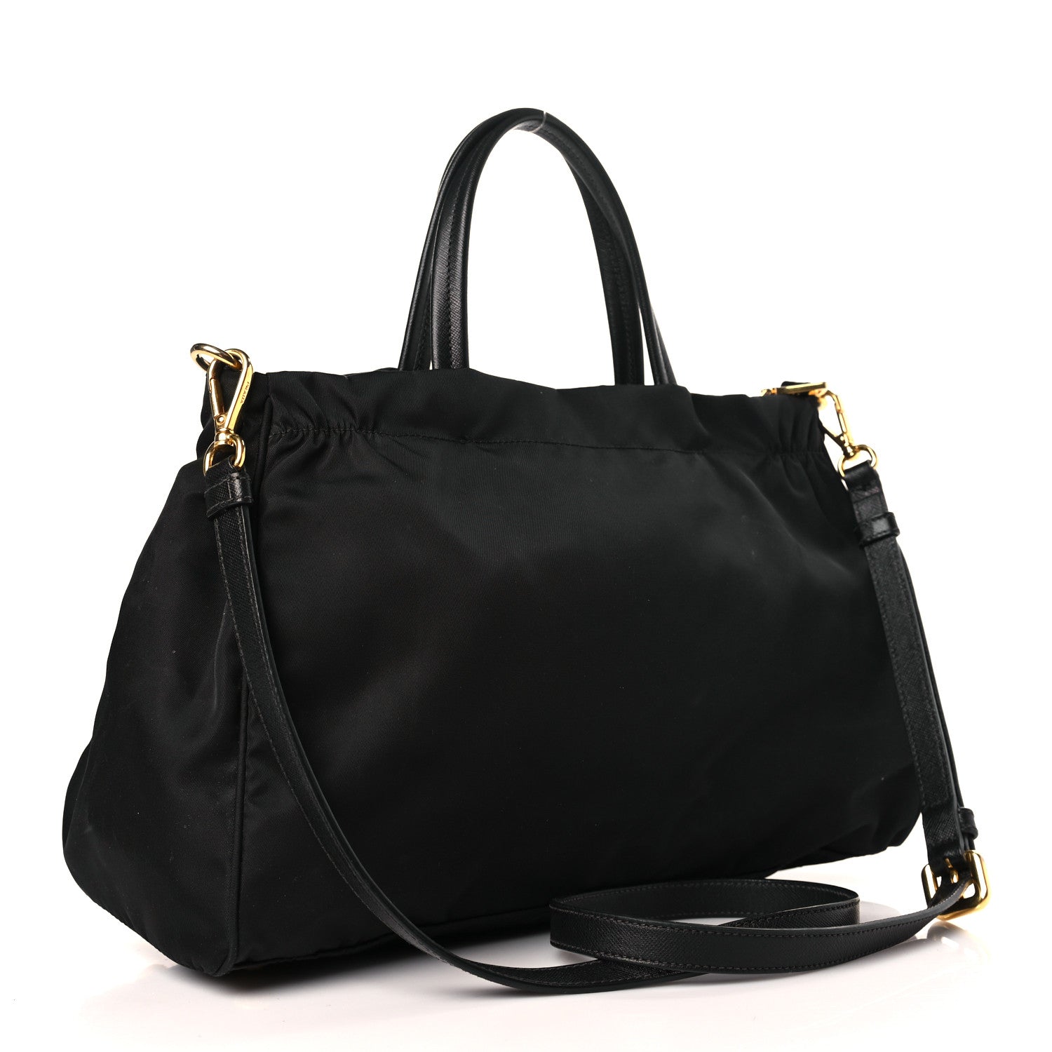 Prada Tessuto Nylon Saffiano Shopping Tote Black 3 of 9