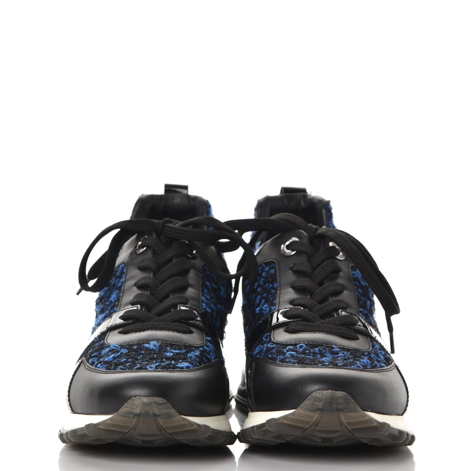 Louis Vuitton Calfskin Tweed Run Away Sneakers 37.5 Blue 2 of 8