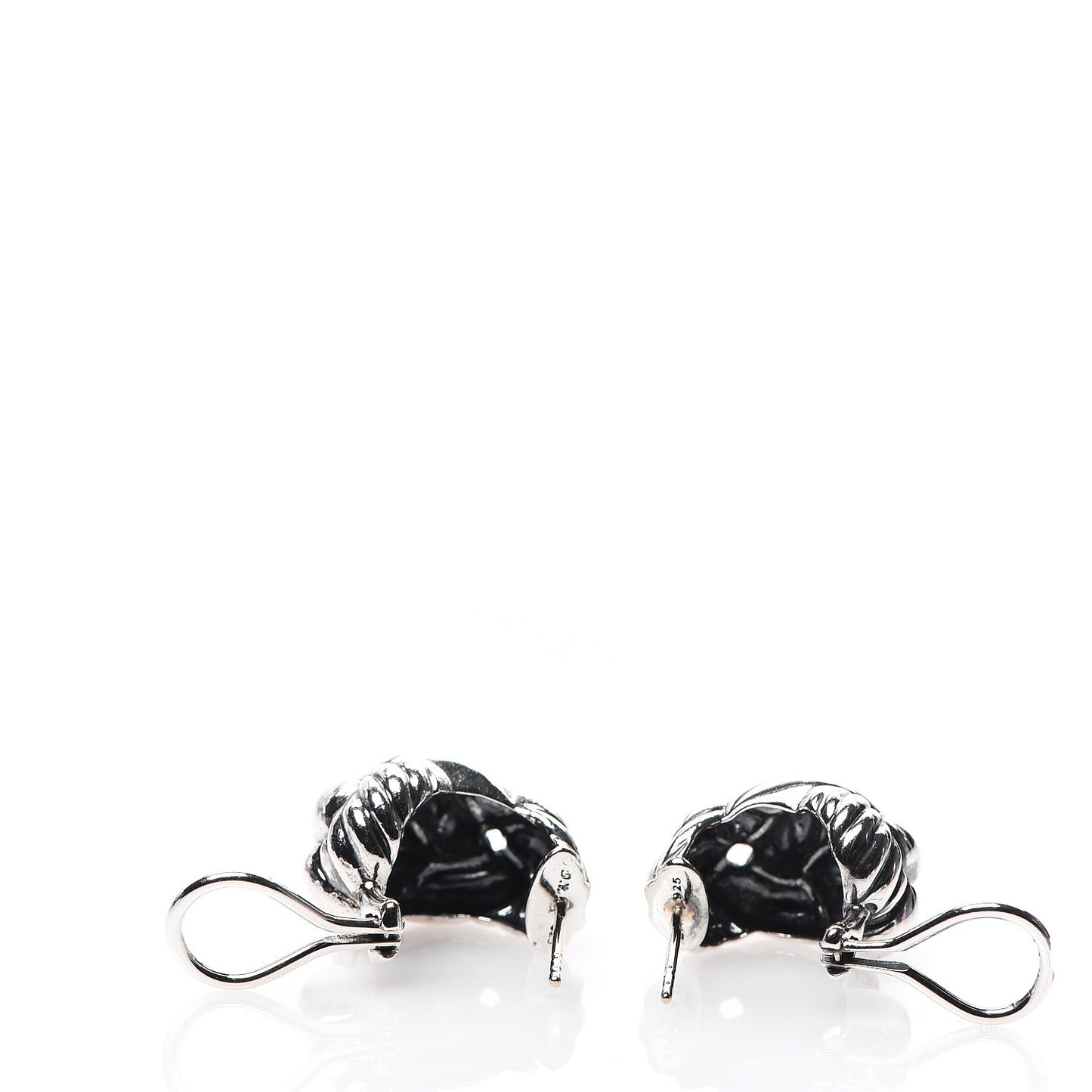 Sterling Silver Diamond Woven Cable Earrings