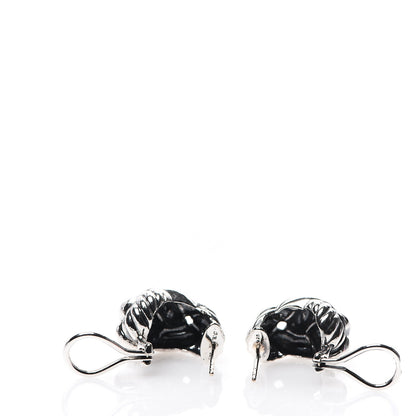 David Yurman Sterling Silver Diamond Woven Cable Earrings 3 of 4