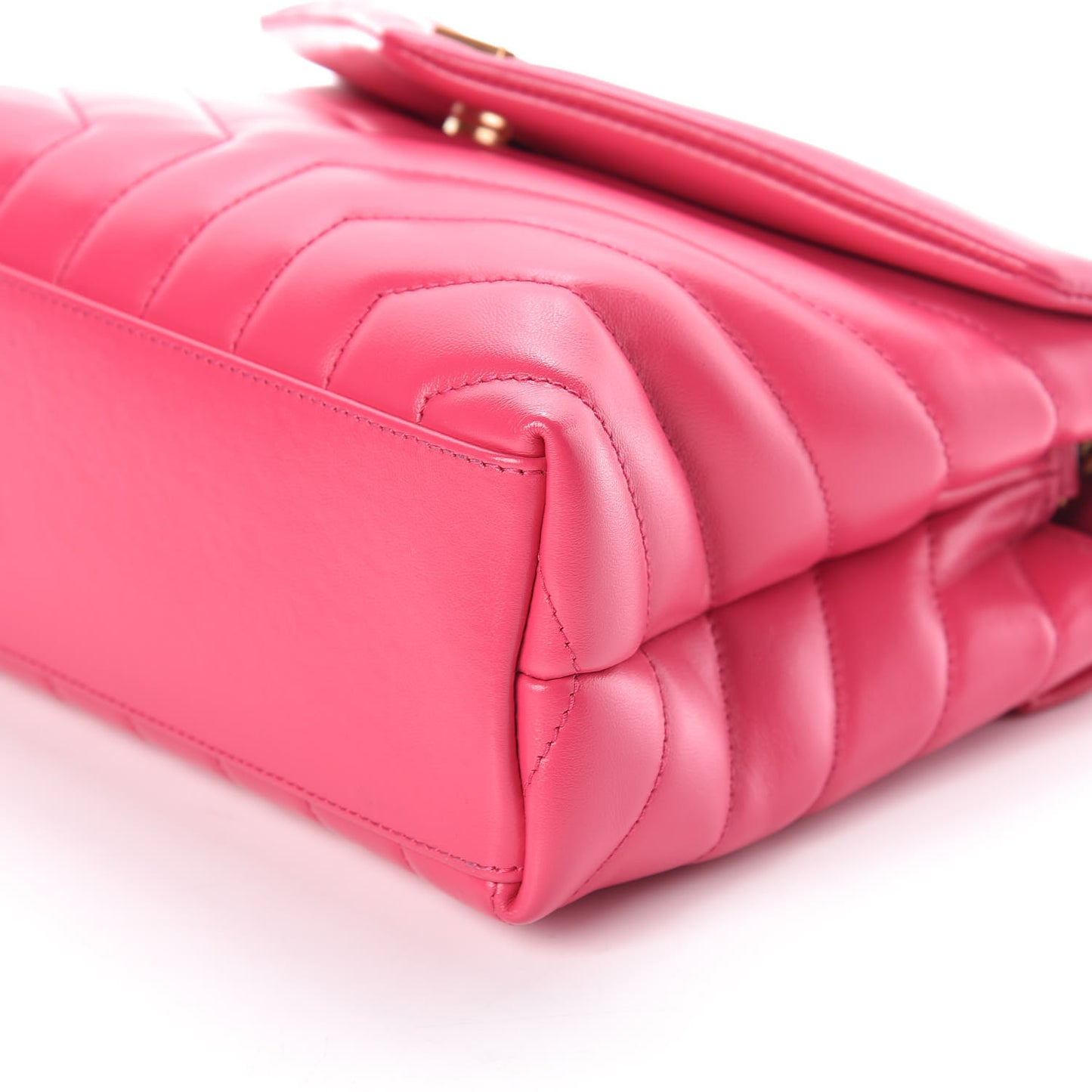 Calfskin Y Quilted Monogram Small Loulou Chain Satchel Fresh Fuchsia