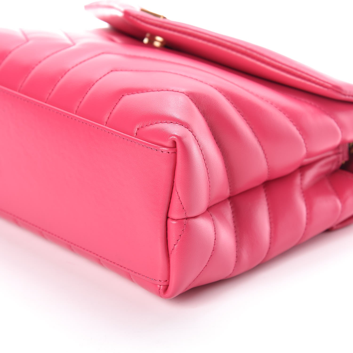Saint Laurent Calfskin Y Quilted Monogram Small Loulou Chain Satchel Fresh Fuchsia 8 of 8