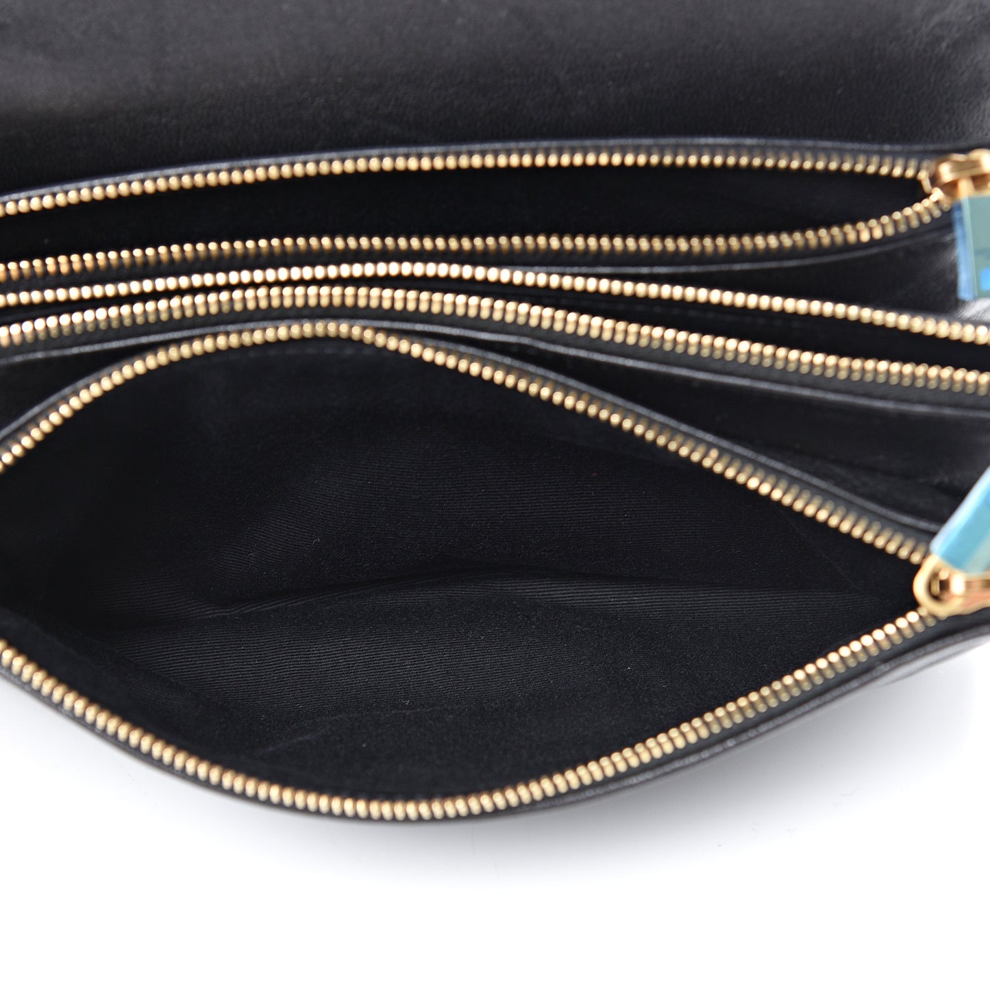Lambskin Diamond Quilted Monogram Angie Chain Bag Black