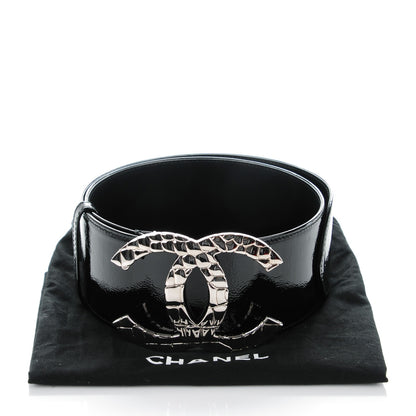 Chanel Patent CC Wide Belt 80 32 Black 6 of 6