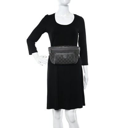 Gucci GG Supreme Monogram Textured Dollar Calfskin Ophidia Belt Bag Grey Black Graphite Grey 2 of 11