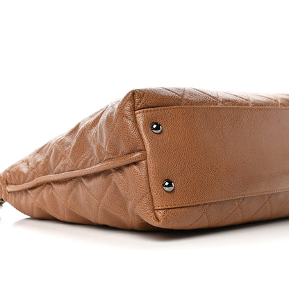 Chanel Caviar Quilted CC Hobo Bag Dark Beige 9 of 14