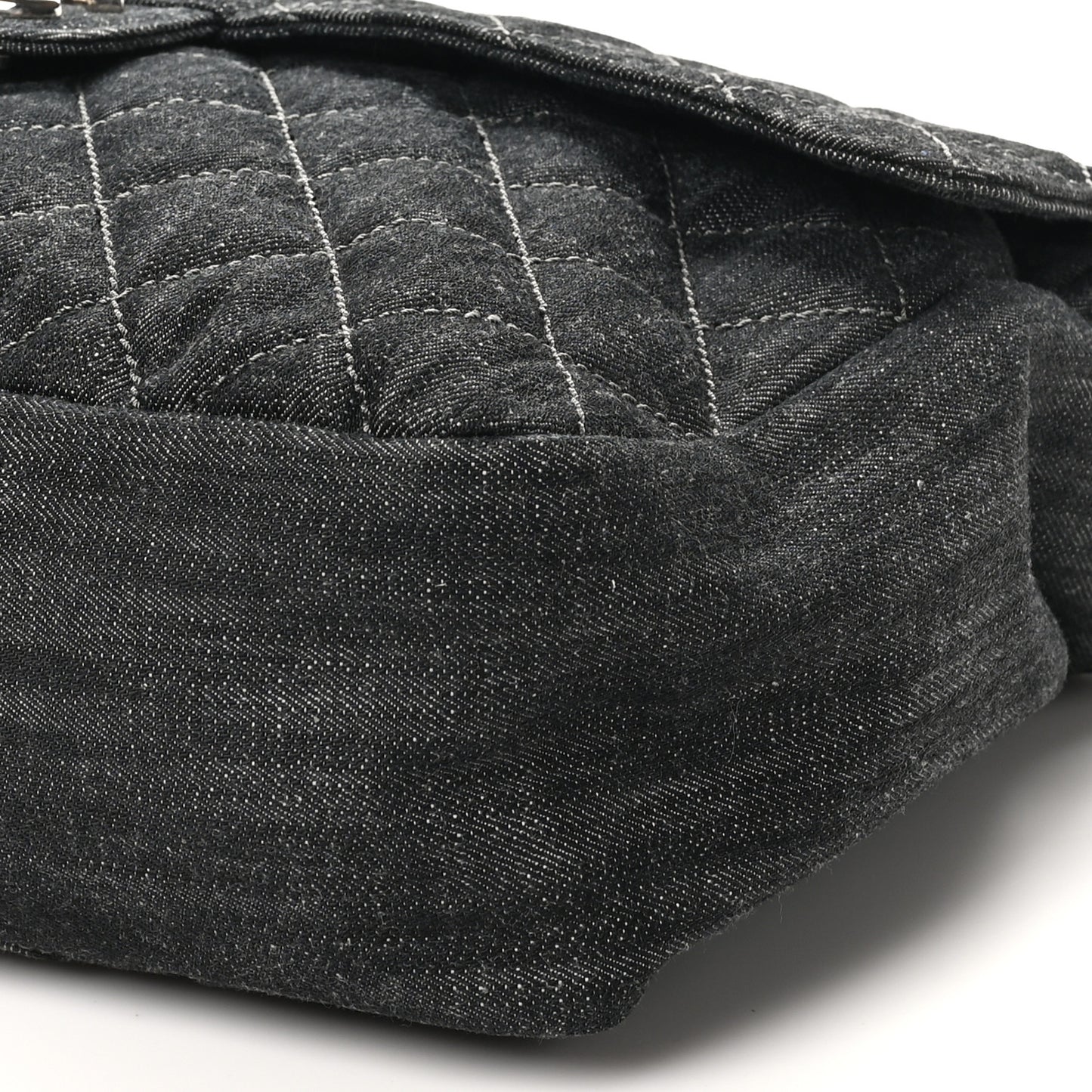 Denim Quilted Stretch Spirit Messenger Bag Dark Blue