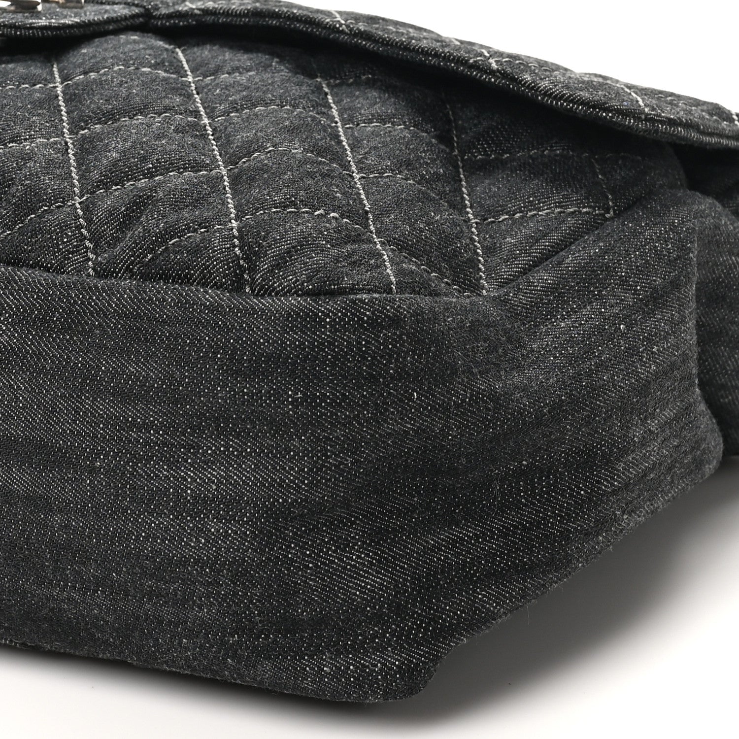 Chanel Denim Quilted Stretch Spirit Messenger Bag Dark Blue 10 of 12