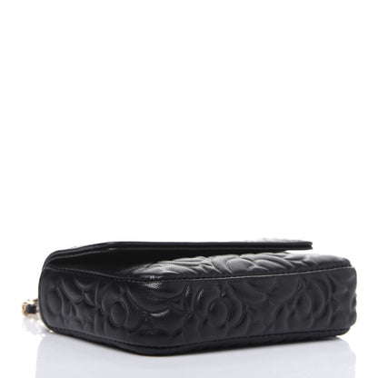 Chanel Lambskin Camellia Embossed Chain Belt Bag Black 4 of 13