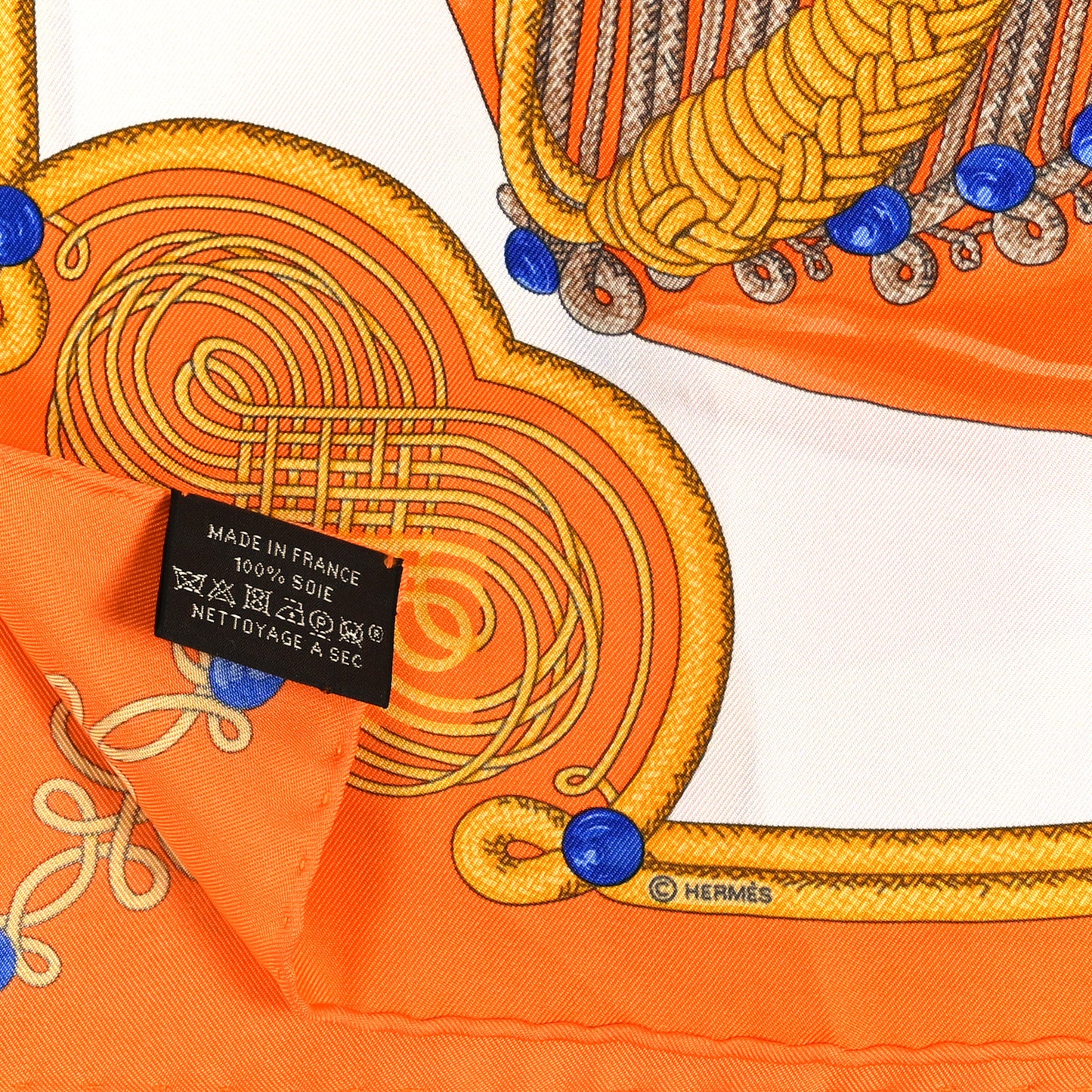 Silk Brandebourgs Pocket Square Orange