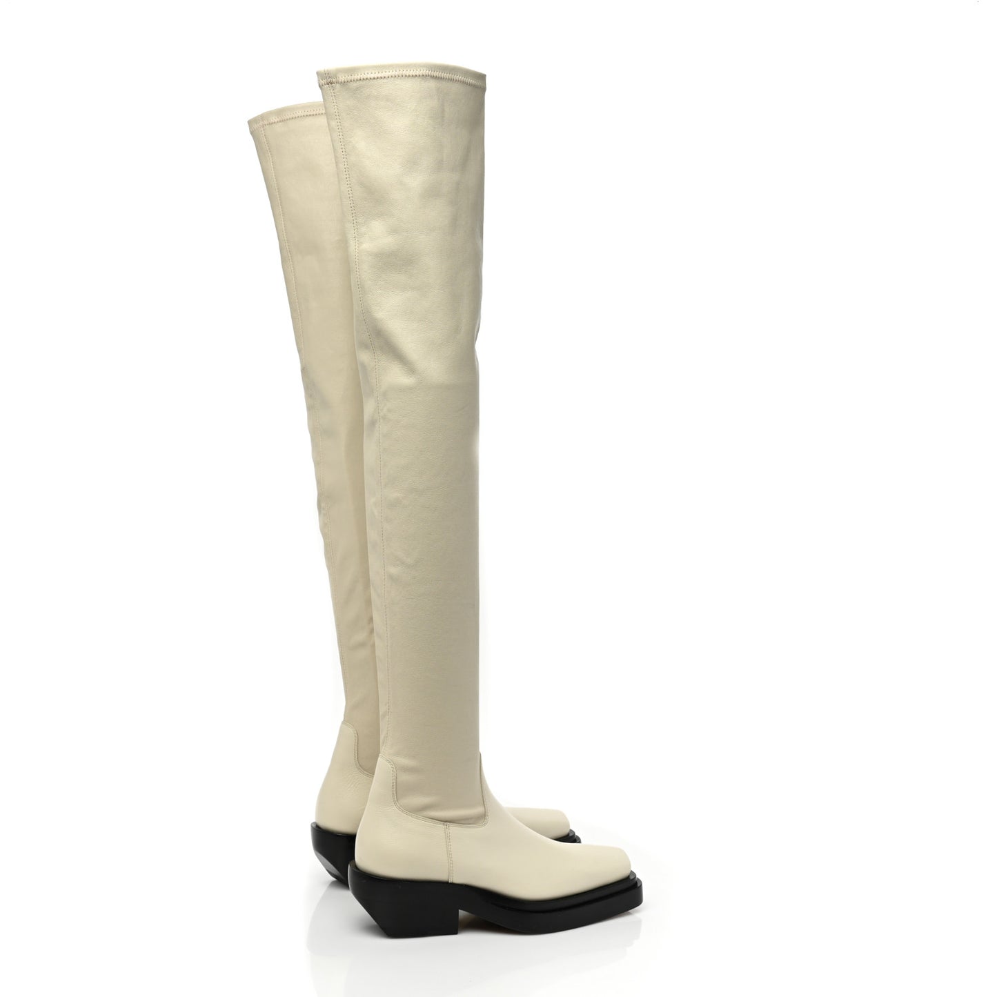 Calfskin Nappa Lean Over The Knee Boots 35.5 Wax
