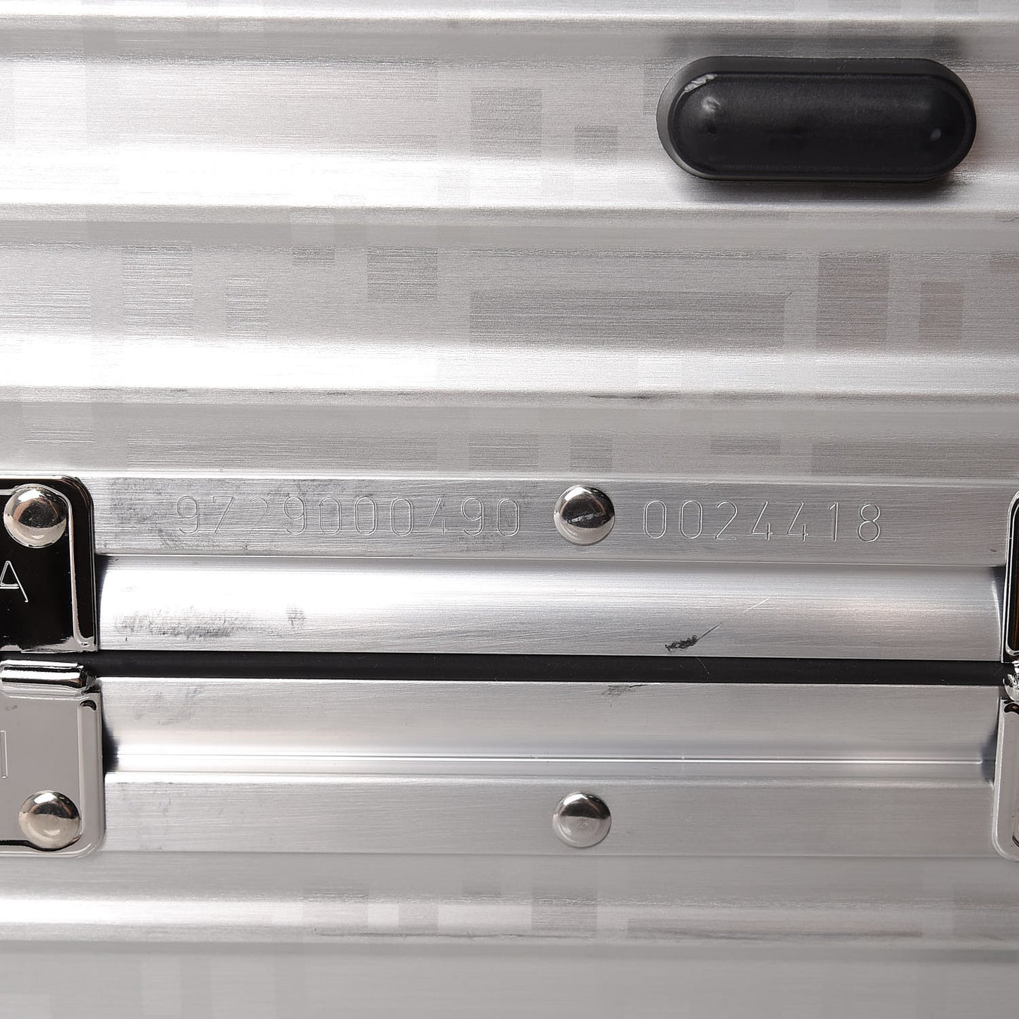 X RIMOWA Aluminum FF Print Roll Away Carry On Luggage Silver