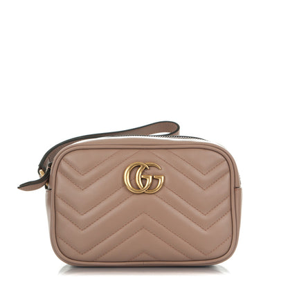 Gucci Calfskin Matelasse Mini GG Marmont Wrist Wallet Porcelain Rose 1 of 7