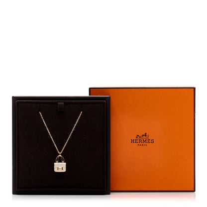 Hermes 18K Rose Gold Diamond Constance Amulettes Pendant Necklace 7 of 7