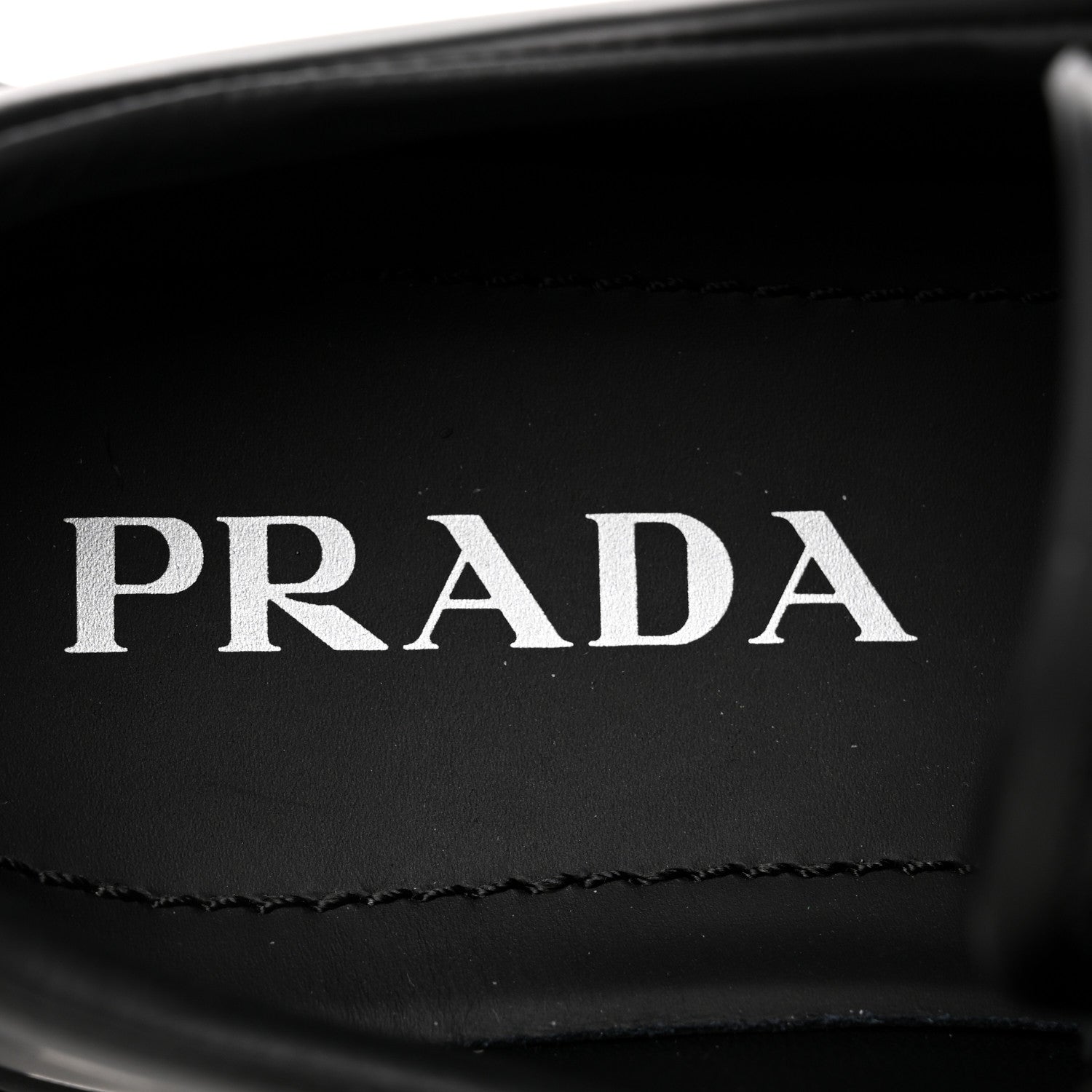 Prada Spazzolato Rois Monolith 55mm Derby Loafers 37.5 Black 7 of 12