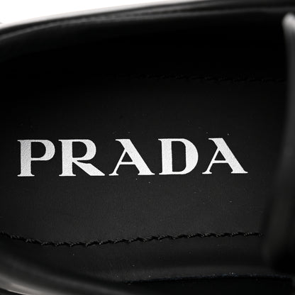 Prada Spazzolato Rois Monolith 55mm Derby Loafers 37.5 Black 7 of 12