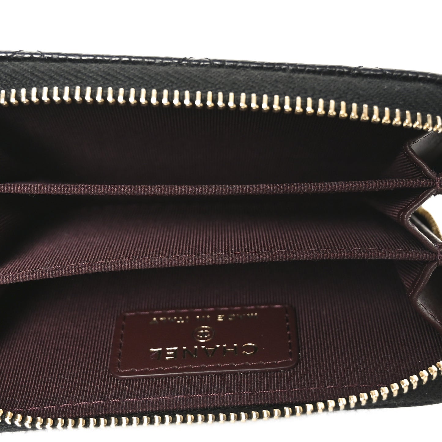 Caviar Quilted Zip Coin Purse Black