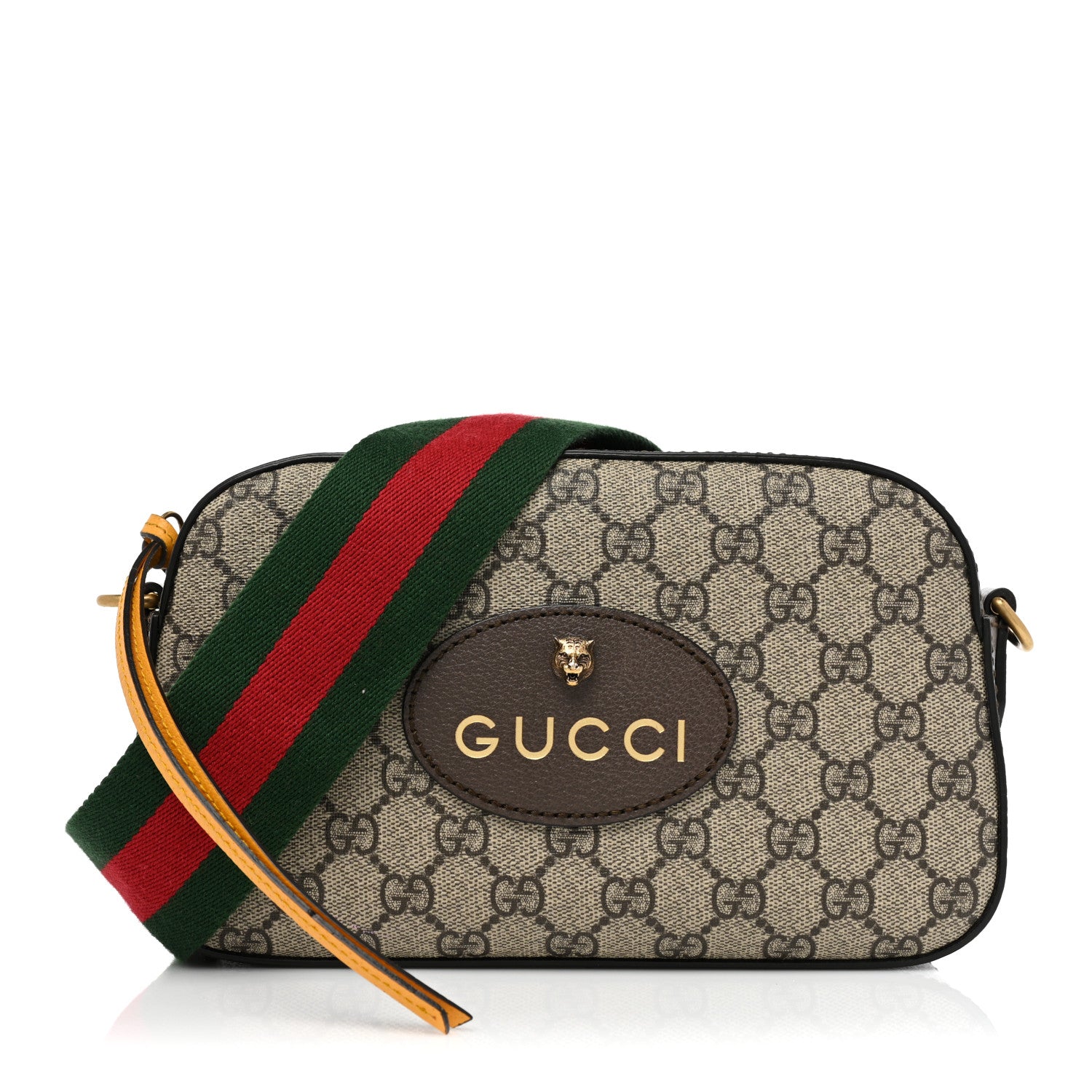Gucci GG Supreme Monogram Web Neo Vintage Shoulder Bag Beige New Acero Crop 1 of 10