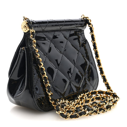 Chanel Patent Quilted Frame Clutch Flap With Chain Black 3 of 10