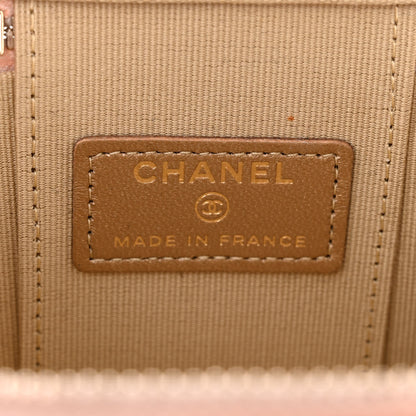 Chanel Lambskin Quilted Pearl Crush Mini Vanity Case With Chain Light Beige 6 of 11