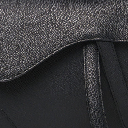 Christian Dior Grained Calfskin Saddle Bag Black 8 of 11