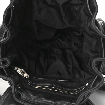 Alexander Wang Lambskin Marti Backpack Bag Washed Black Rhodium Hardware 5 of 13