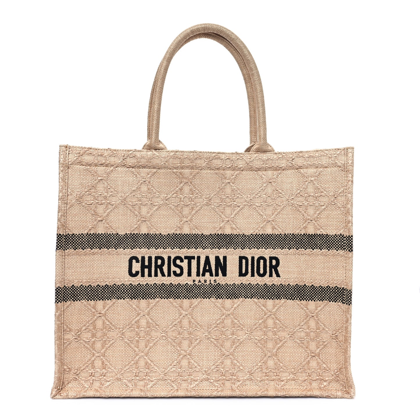 Raffia Cannage Large Book Tote Natural