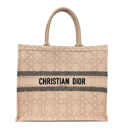 Christian Dior Raffia Cannage Large Book Tote Natural 1 of 11