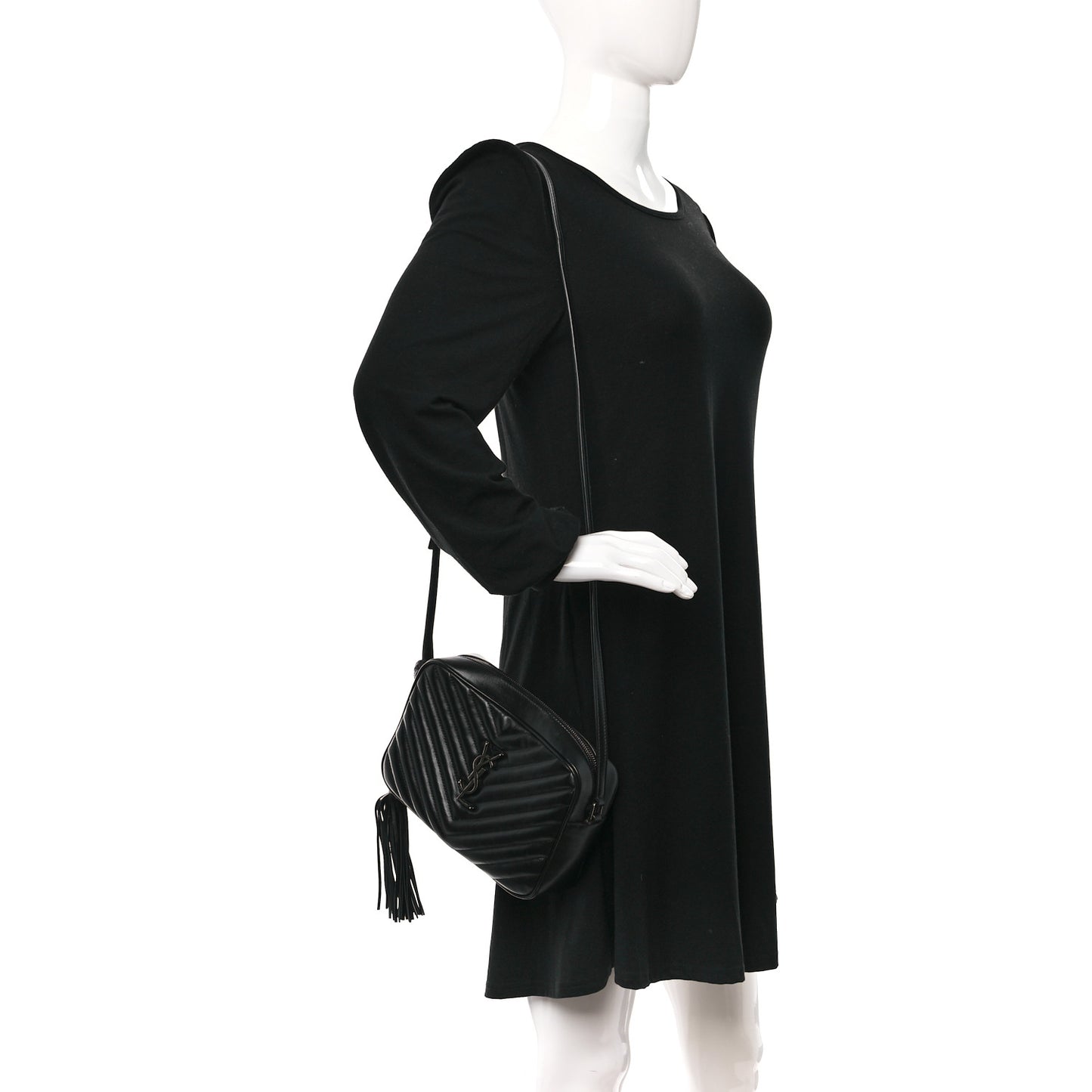 Calfskin Matelasse Monogram Lou Camera Bag Black