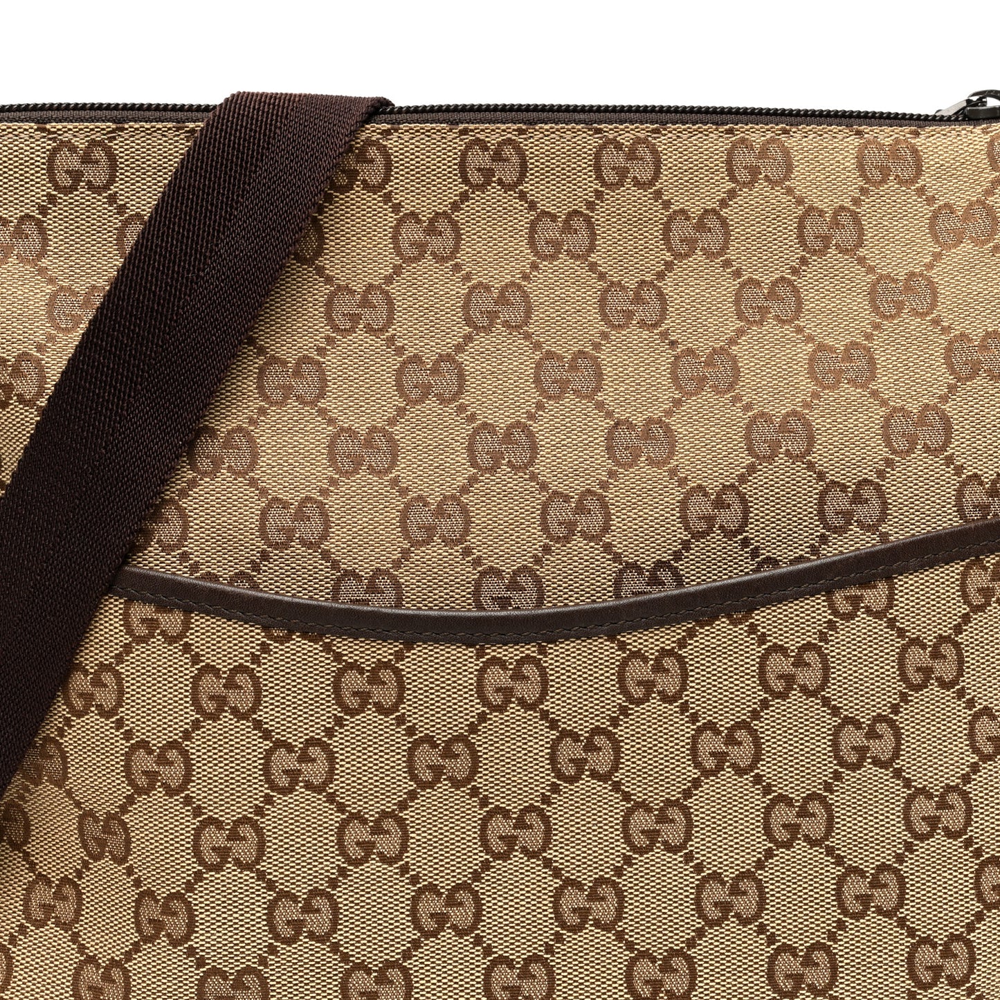 Monogram Calfskin Perforated Medium Flat Messenger Bag Dark Brown