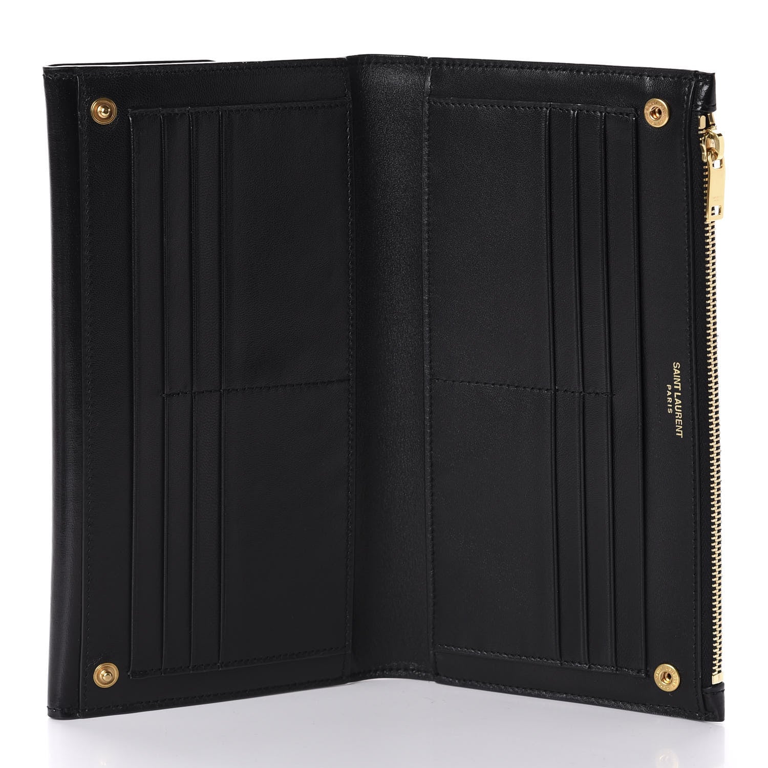 Saint Laurent Smooth Shiny Calfskin Monogram Uptown Wallet Black 5 of 8