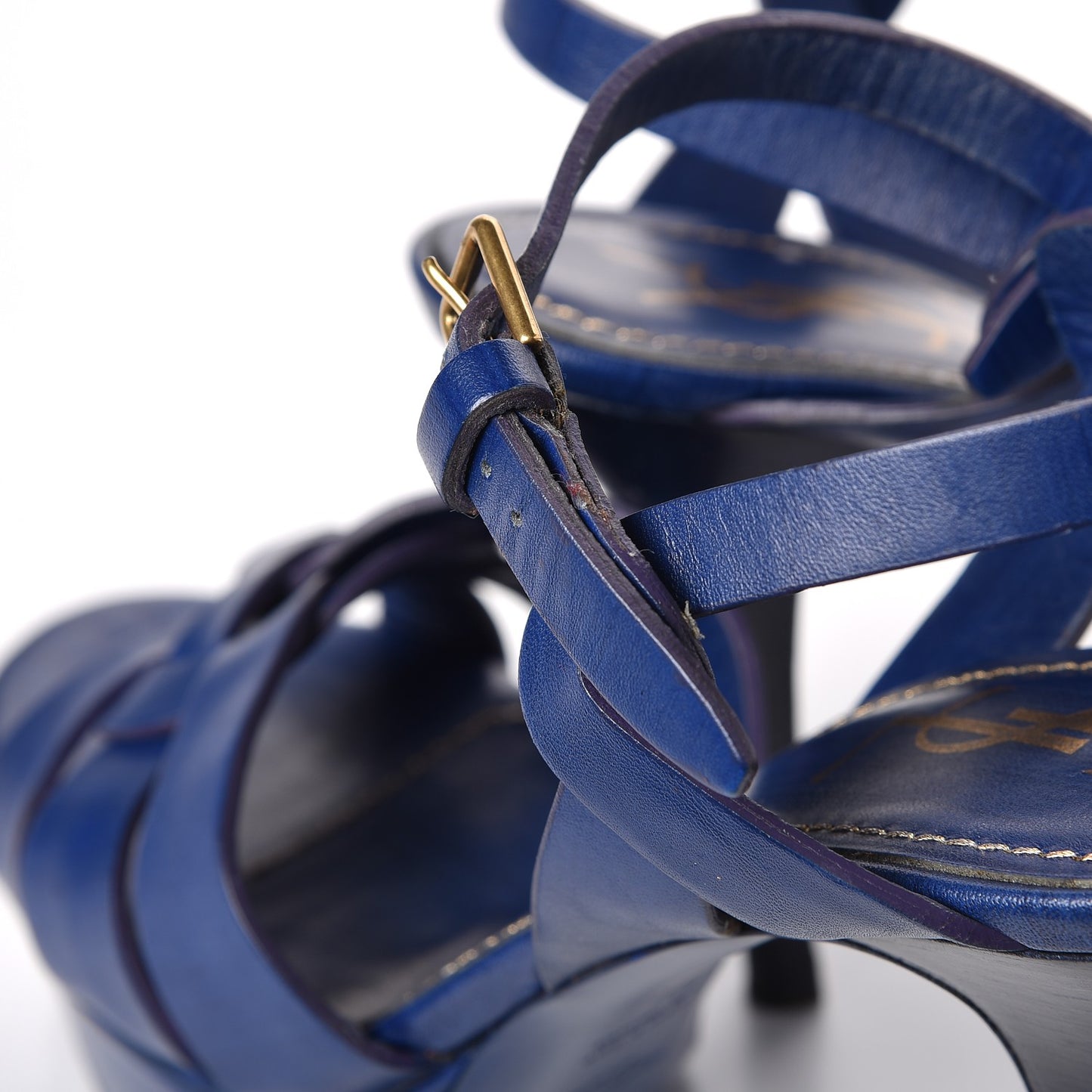 Calfskin Tribute 75 Platform Sandals 36.5 Royal Blue