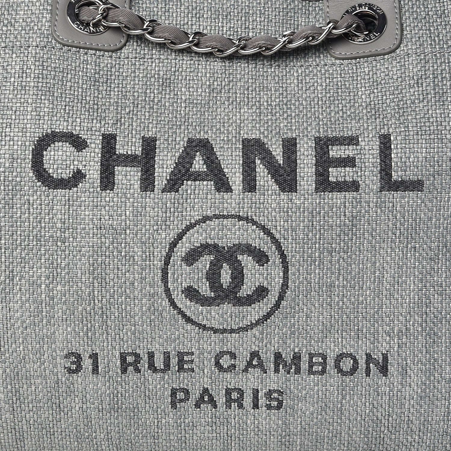 Chanel Canvas Large Deauville Tote Grey 8 of 11