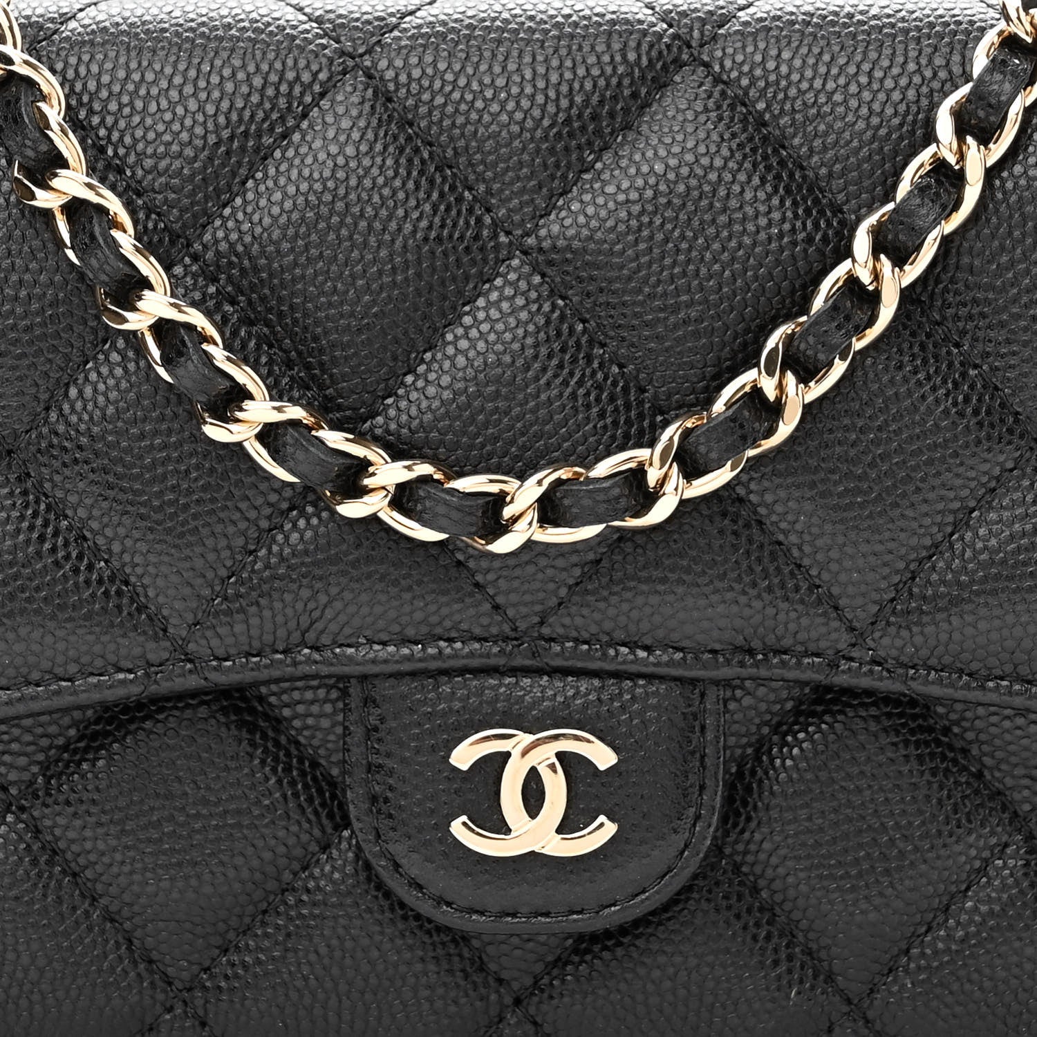 Chanel Caviar Quilted Flap Phone Holder With Chain Black 10 of 13