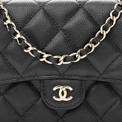 Chanel Caviar Quilted Flap Phone Holder With Chain Black 10 of 13