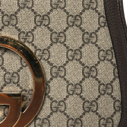 Gucci GG Supreme Monogram Textured Dollar Calfskin Blondie Chain Shoulder Flap Bag Beige Ebony New Acero 7 of 13