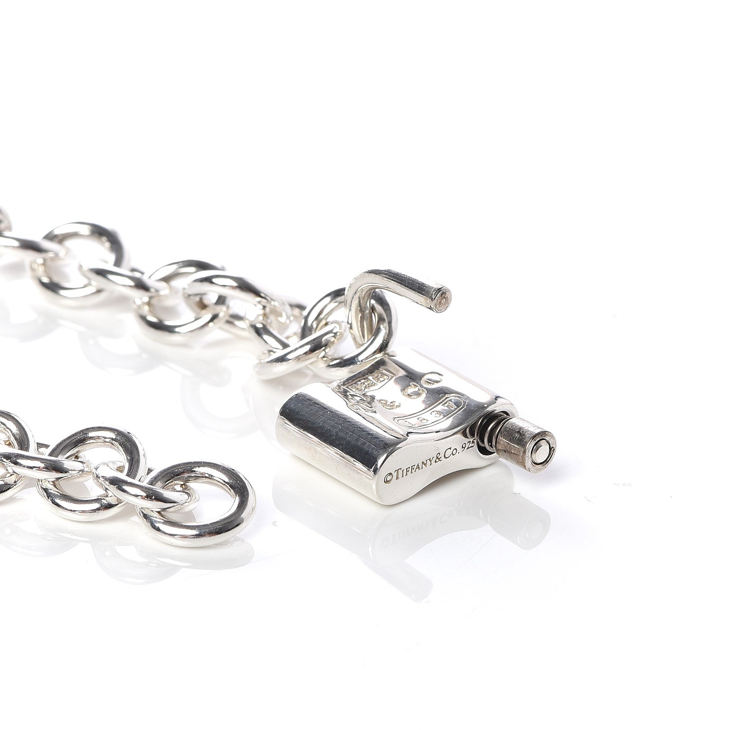 Tiffany Sterling Silver 1837 Lock Charm Necklace 6 of 6