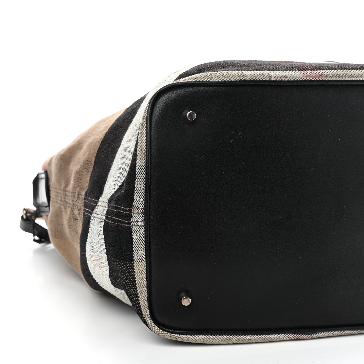 Burberry Canvas Mega Check Medium Ashby Hobo Saddle Black 9 of 19