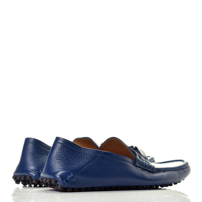 Louis Vuitton Mens Calfskin Hockenheim Moccasin Loafers 7 Navy 4 of 7