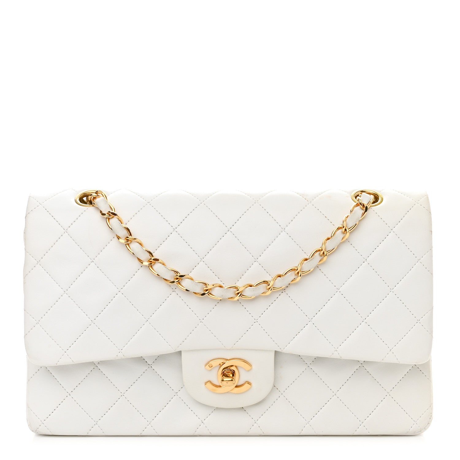 Chanel Lambskin Quilted Medium Double Flap White 1 of 21